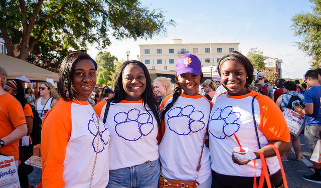 group of four students at the 2017 welcome back festival