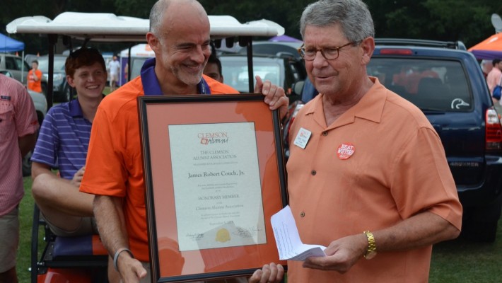 Bobby Couch receiving Honorary Alumnus of Clemson University