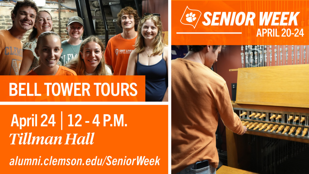 students touring the bell tower