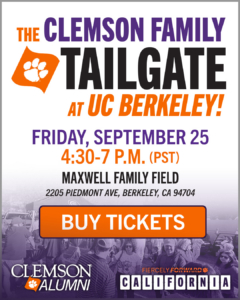 Invitation to tailgate with the Clemson Family in California