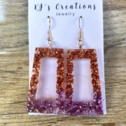 KJs orange and purple earrings