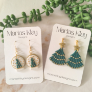 marias klay christmas earrings