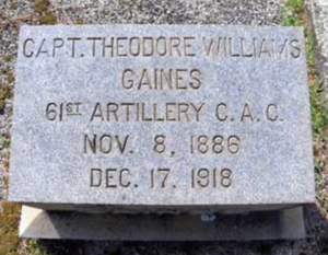 Teddy Gaines grave stone