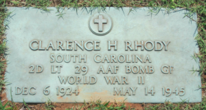 Clarence Rhody's grave stone