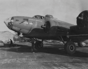 Coltrane’s B-17F, Hunga-Dunga, prepares to taxi.