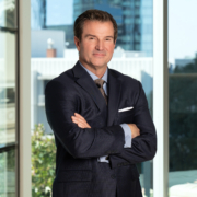 Headshot in corporate background