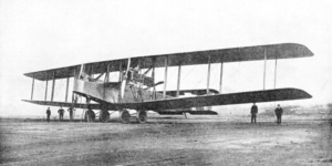 A Handley Page bomber on the ground.