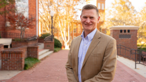Joe Ryan posing on campus