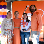 Libby Canup recognized as the Clemson Alumni Volunteer of the Year at the Clemson Family Tailgate