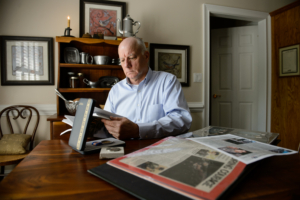Col Eddie Moorehead at his desk
