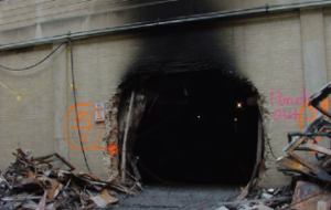 The hole in C-Ring that Morehead and others attempted to enter to fight the fire.